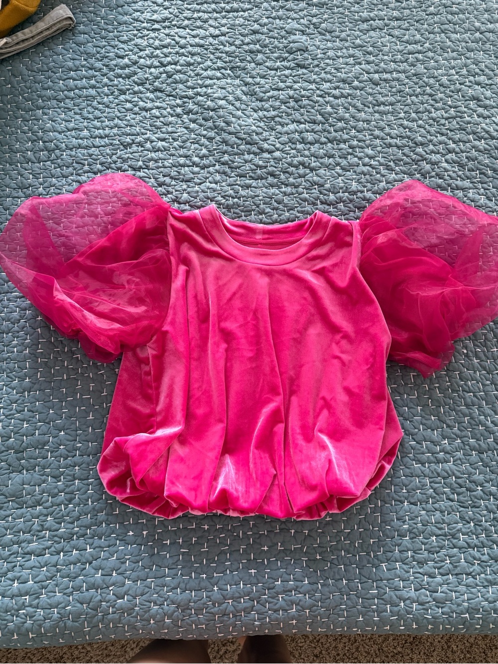 Maeve Hot Pink Puff Sleeve Top